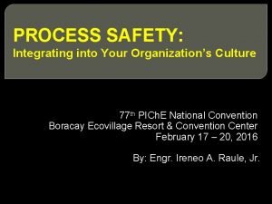 PROCESS SAFETY Integrating into Your Organizations Culture 77