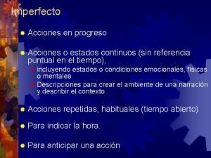 Acciones en progreso Acciones en progreso