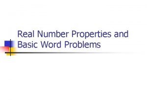 Real numbers word problems