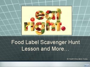 Food label scavenger hunt worksheet