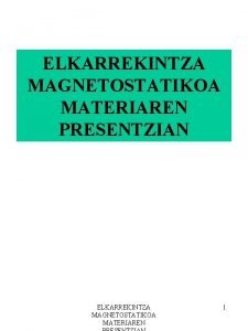 Elkarrekintza magnetikoa