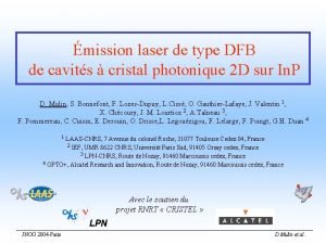 mission laser de type DFB de cavits cristal