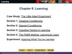 Learning Chapter 6 Learning Case Study The Little