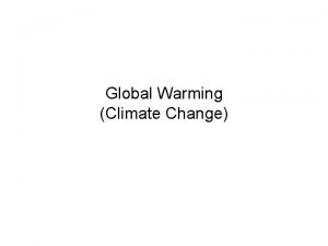 Climate change outline