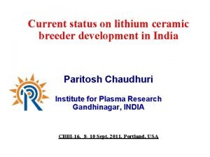 Current status on lithium ceramic breeder development in