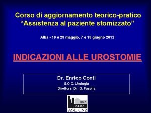 Cistostomia gestione infermieristica Cistostomia gestione infermieristica