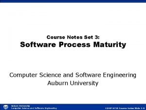 Course Notes Set 3 Software Process Maturity Computer