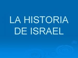 Etapas de la historia de israel
