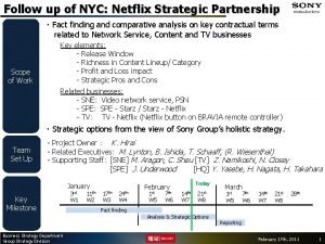 Follow up of NYC Netflix Strategic Partnership Fact