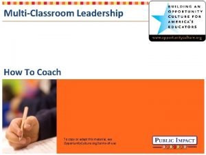 MultiClassroom Leadership How To Coach To copy or