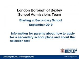 Bexley admissions Bexley admissions