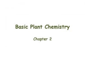 Basic Plant Chemistry Chapter 2 Elements and Atoms