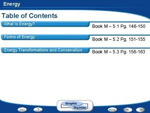 Energy Table of Contents What Is Energy Book