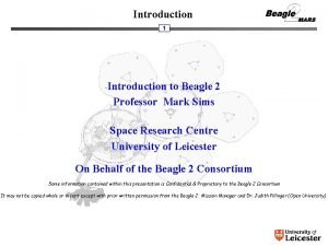 Introduction 1 Introduction to Beagle 2 Professor Mark