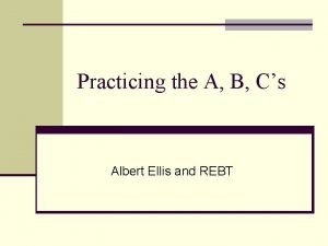 Albert ellis abc theory