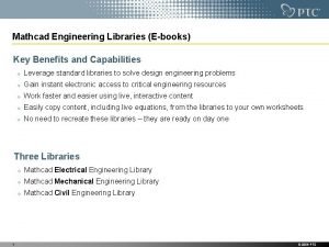 Mathcad Engineering Libraries Ebooks Key Benefits and Capabilities