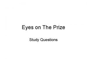 Eyes on the prize study guide