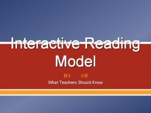 Interactive reading model example