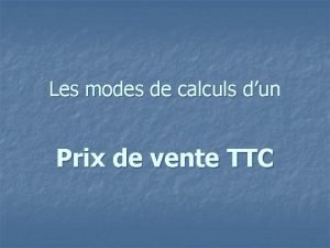 Prix de vente ht calcul