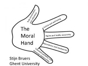 The Moral Hand Stijn Bruers Ghent University Ethics