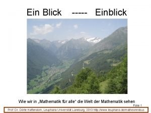 Ein Blick Einblick Wie wir in Mathematik fr