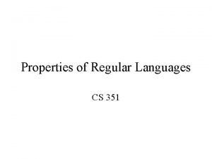 Decision properties of regular languages