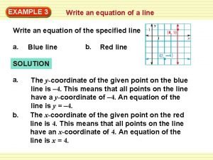 EXAMPLE 3 Write an equation of a line