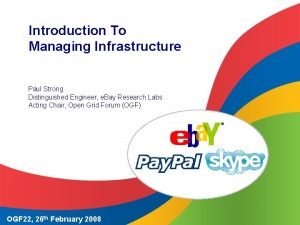 Introduction To Managing Infrastructure Paul Strong Distinguished Engineer