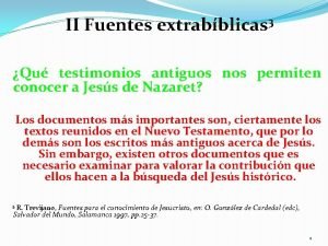 Fuentes extrabiblicas de jesus