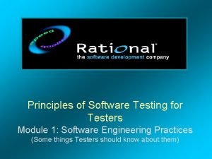 Principles of Software Testing for Testers Module 1