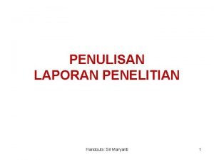 Outline laporan penelitian