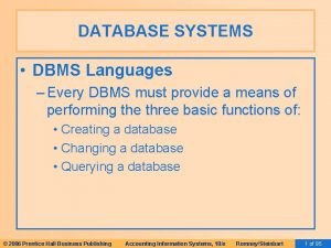 Dbms languages
