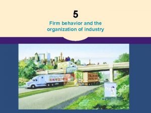 5 Firm behavior and the organization of industry