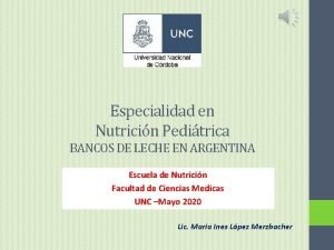 Especialidad en Nutricin Peditrica BANCOS DE LECHE EN