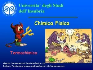 Universita degli Studi dellInsubria Chimica Fisica Termochimica dario