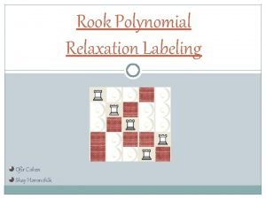 Rook Polynomial Relaxation Labeling Ofir Cohen Shay Horonchik