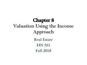 Income approach appraisal