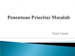 Metode matematik prioritas masalah