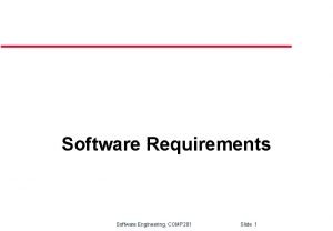 Requirements in software engineering