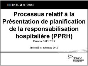 Processus relatif la Prsentation de planification de la