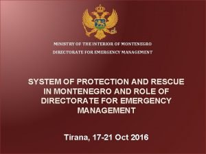 Ministry of interior montenegro