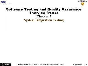 Software Testing and Quality Assurance Theory and Practice