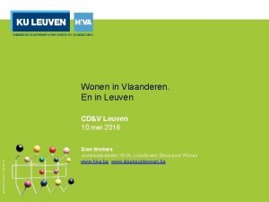 Wonen in Vlaanderen En in Leuven CDV Leuven