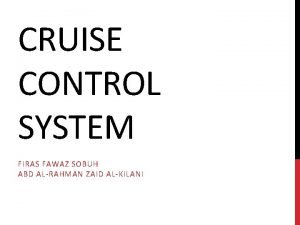 Adaptive cruise control