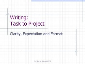 Culminating writing task