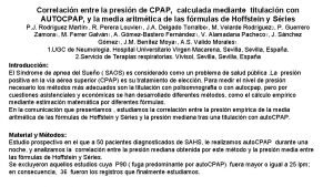 Correlacin entre la presin de CPAP calculada mediante