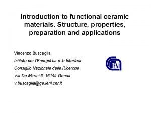 Introduction to functional ceramic materials Structure properties preparation