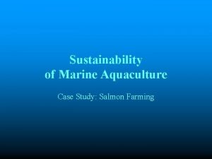 Aquaculture case study