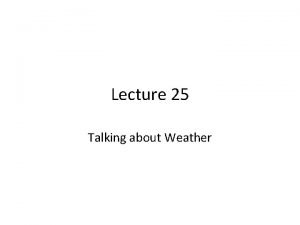 Weather forecast