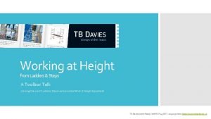 Working at heights toolbox talk